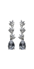 silver/one size/ Camille La Vie/Multi Stone Teardrop Earrings /front alt
