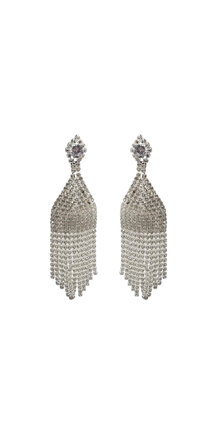 Multi Strand Rhinestone Dome Earrings - Camille La Vie