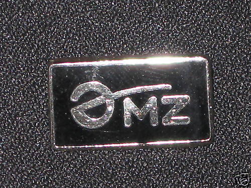 MZ logo hat pin yellow black chrome motorcycle badge CZ