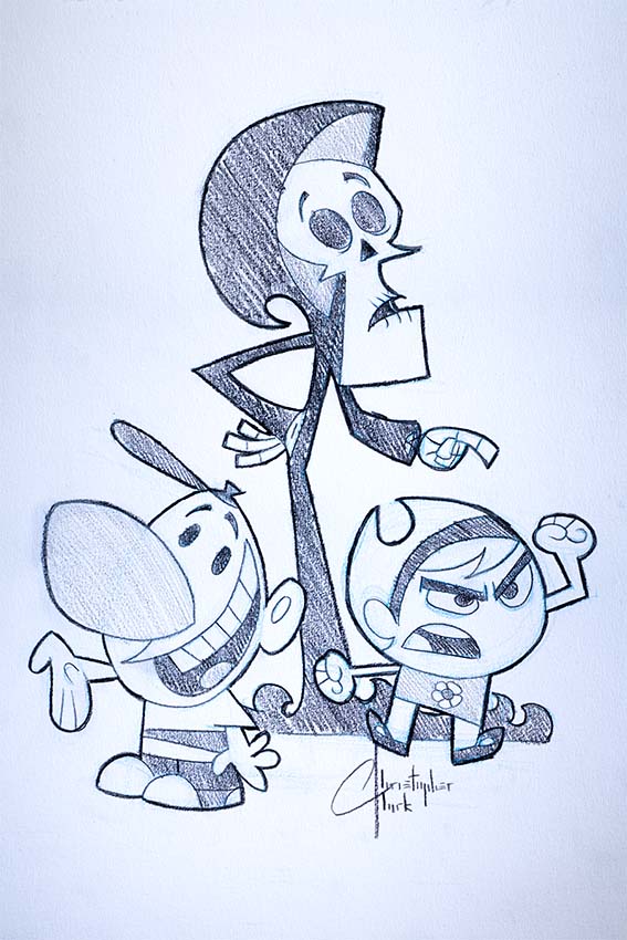 NEW RELEASE: Farily Odd Parents, Vicky Original Pencil on Paper by Christopher Clark