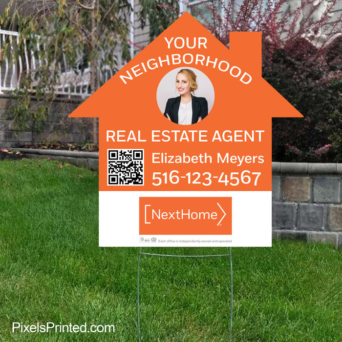 Next Home your neighborhood real estate agent yard sign