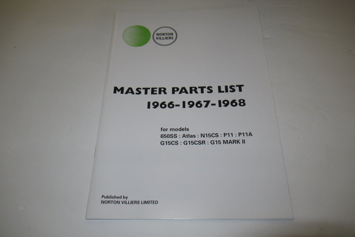 NORTON parts book 1966 67 68 Atlas N15CS P11  P11A 650SS G15CS G15CSR G15