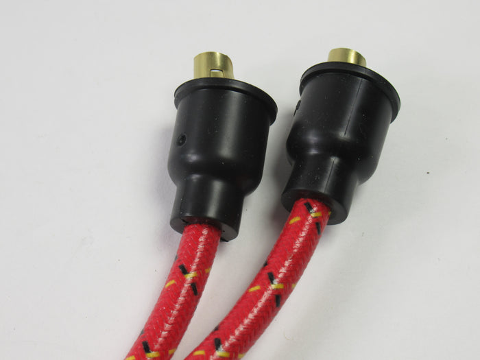 Norton spark plug wires red woven cloth custom wire set Commando 750 850 copper
