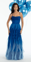 cobalt-blue/size/4/missy/Camille La Vie/Ombre Glitter Mesh Corset Column Dress with Tendrils /front 1