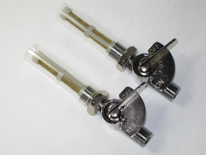 ON/OFF Petcocks Triumph 60-4511 60-4512 fuel valves petcock set main & reserve