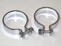 pair 1 7/8" motorcycle exhaust muffler CLAMPS Chrome clamp set Harley