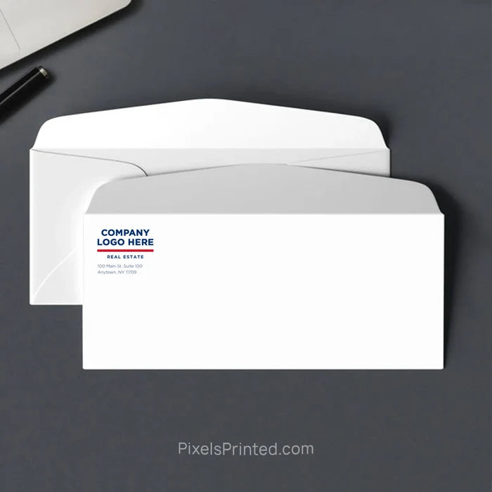 ERA Real Estate envelope with subtle house design and personalized return address with window