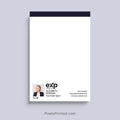 Personalized eXp Realty realtor notepad with headshot and contact information