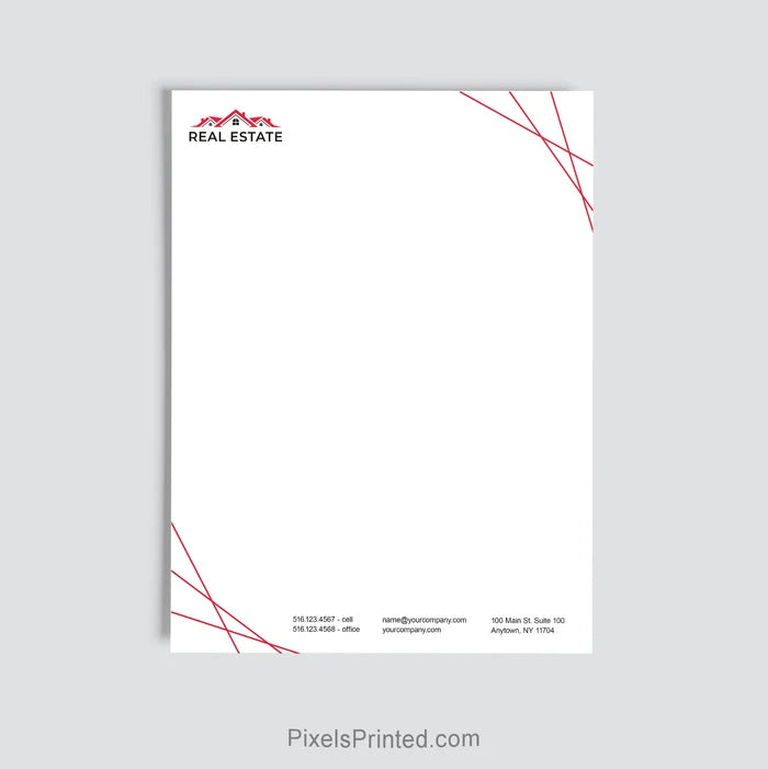 Personalized independent real estate office letterhead for agents
