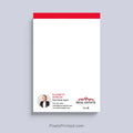 Personalized real estate agent notepad with headshot, logo and contact information
