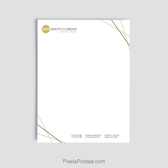 Personalized Realty ONE Group real estate letterhead for offices