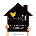 Realtor Sold By House Shaped Photo Sign