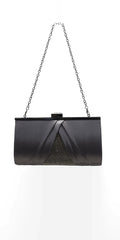 Pleated Satin Handbag with Rhinestone Detail - Camille La Vie