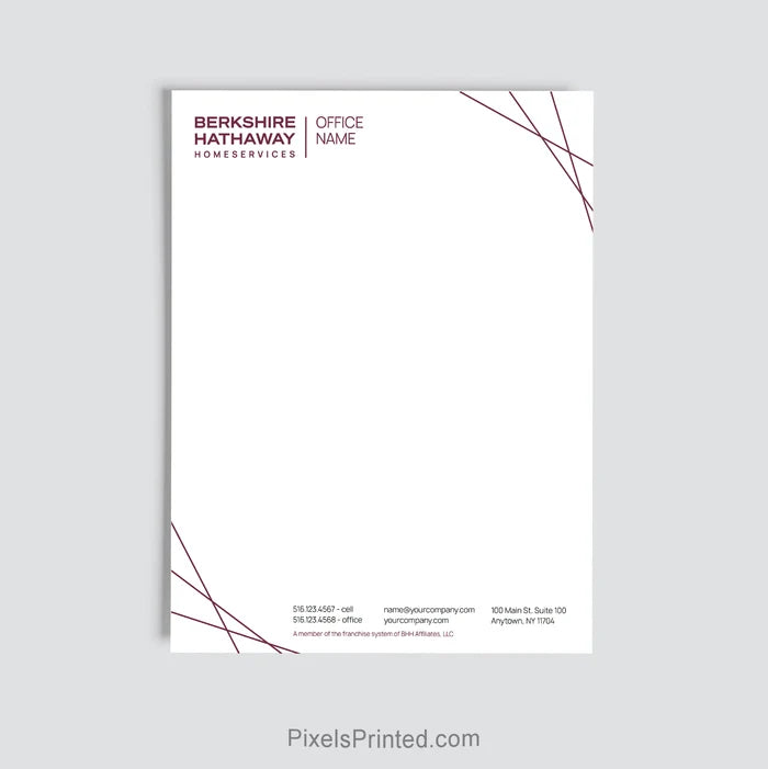 Berkshire Hathaway HomeServices real estate office letterhead