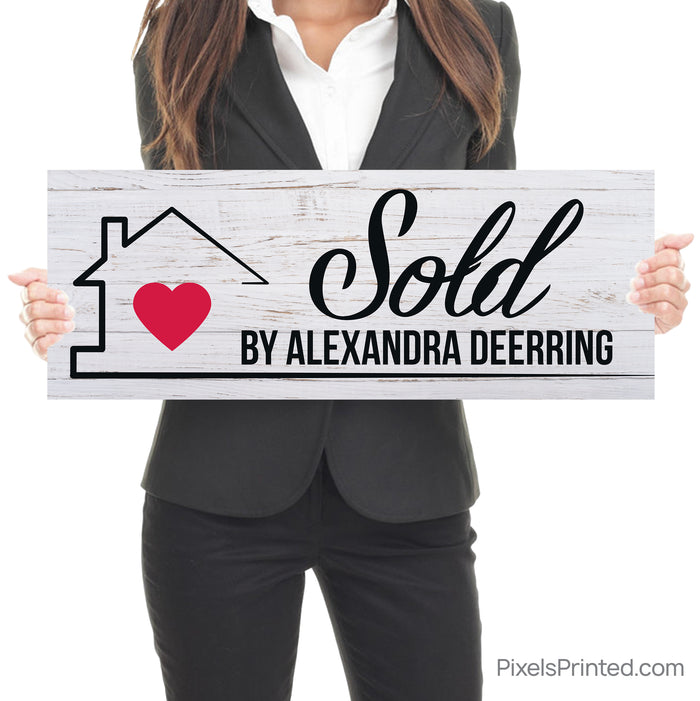 realtor sold by home celebration photo sign for social media posts