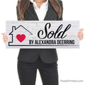 realtor sold by home celebration photo sign for social media posts