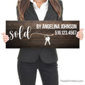 Realtor Rustic Closing Day Social Media Sign with keys
