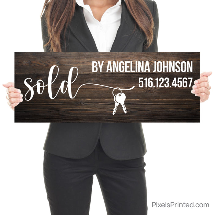 Realtor Rustic Closing Day Social Media Sign with keys