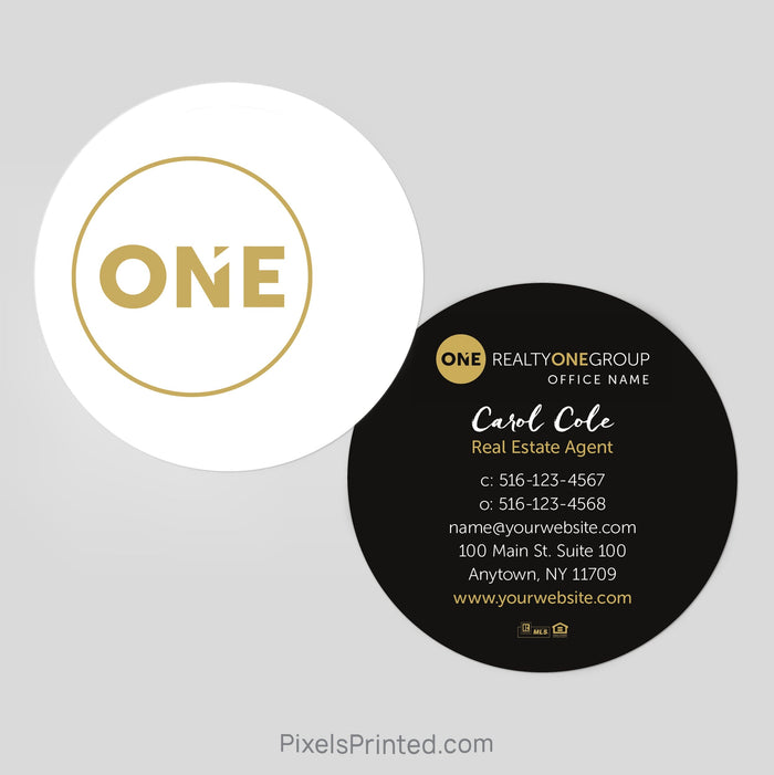 Realty ONE Group circle business cards Business Cards PixelsPrinted