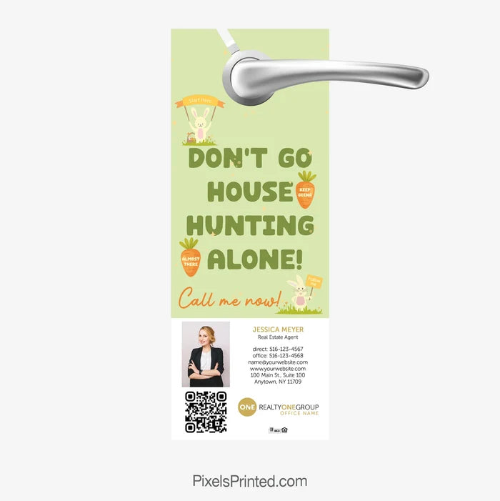 Easter door hanger encouraging buyers to work with a real estate agent