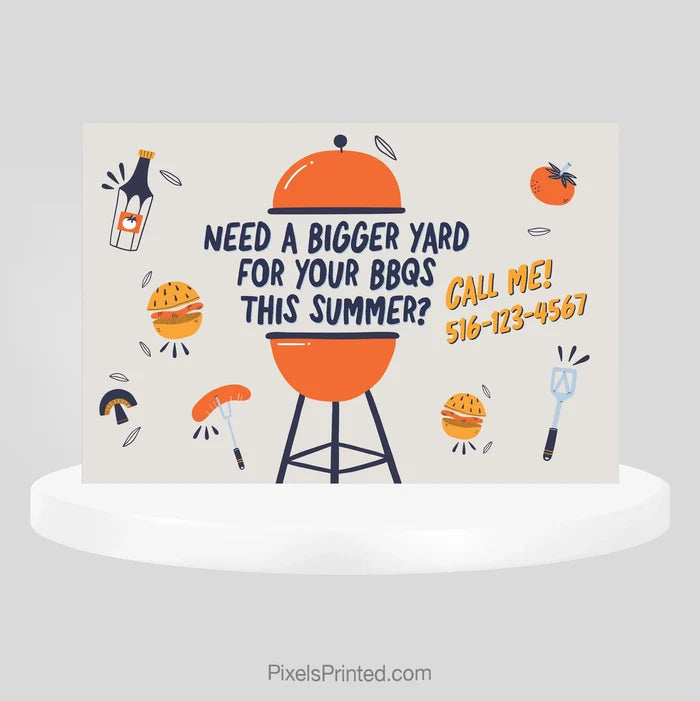 Realty One Group looking for bigger yard for bbq summer postcards PixelsPrinted