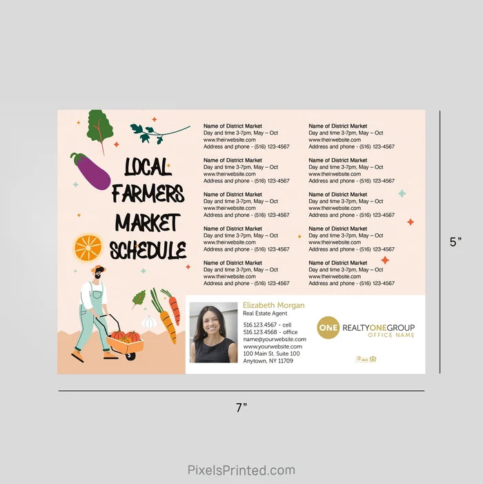 Realty ONE Group Real Estate Farmers Market Calendar Postcard Magnets postcard magnets PixelsPrinted