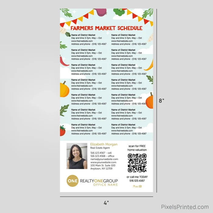 Realty ONE Group Real Estate Farmers Market Calendar Postcard Magnets postcard magnets PixelsPrinted