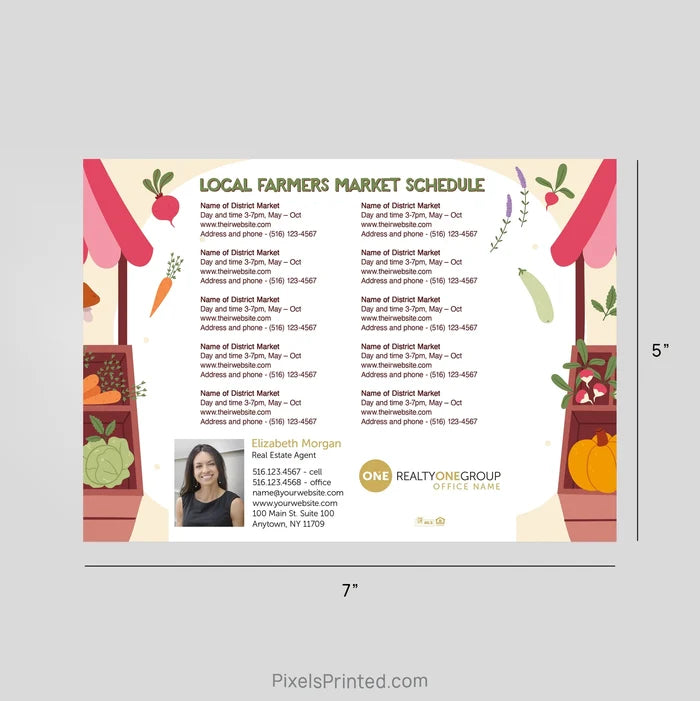 Realty ONE Group Real Estate Farmers Market Calendar Postcard Magnets postcard magnets PixelsPrinted