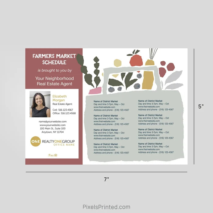 Realty ONE Group Real Estate Farmers Market Calendar Postcard Magnets postcard magnets PixelsPrinted