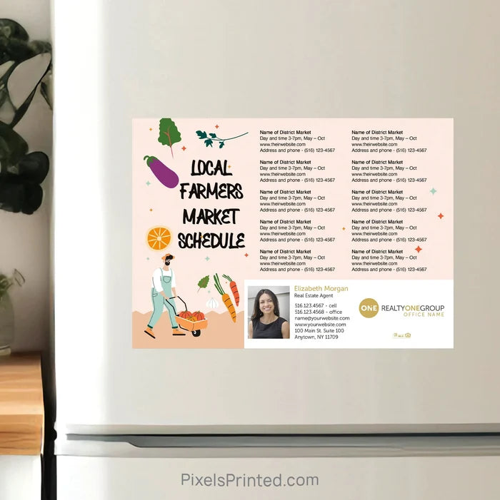 Realty ONE Group Real Estate Farmers Market Calendar Postcard Magnets postcard magnets PixelsPrinted