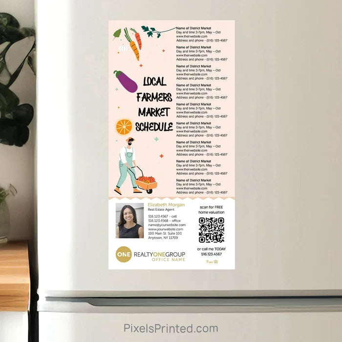 Realty ONE Group Real Estate Farmers Market Calendar Postcard Magnets postcard magnets PixelsPrinted