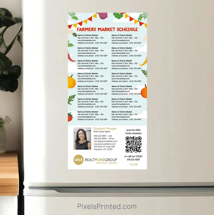 Realty ONE Group Real Estate Farmers Market Calendar Postcard Magnets postcard magnets PixelsPrinted