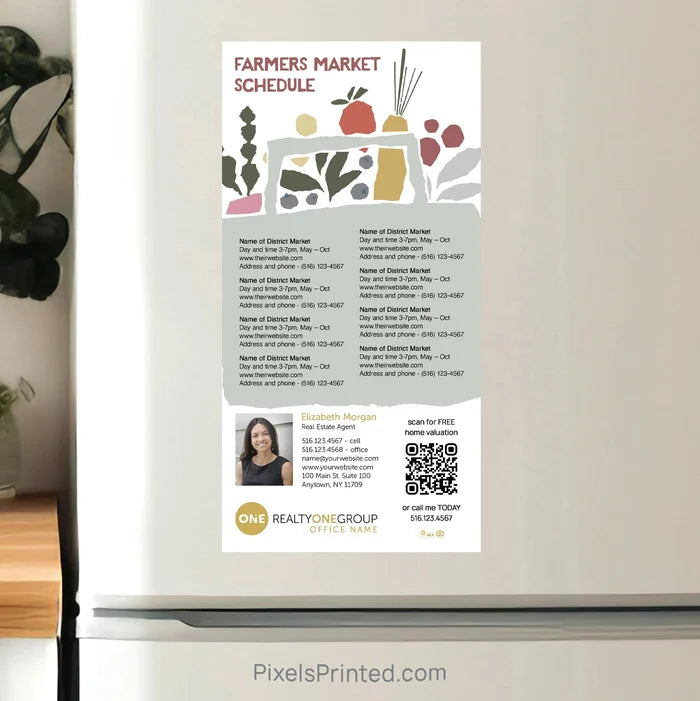 Realty ONE Group Real Estate Farmers Market Calendar Postcard Magnets postcard magnets PixelsPrinted