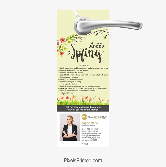 Realty ONE Group spring maintenance tips door hangers for real estate agents