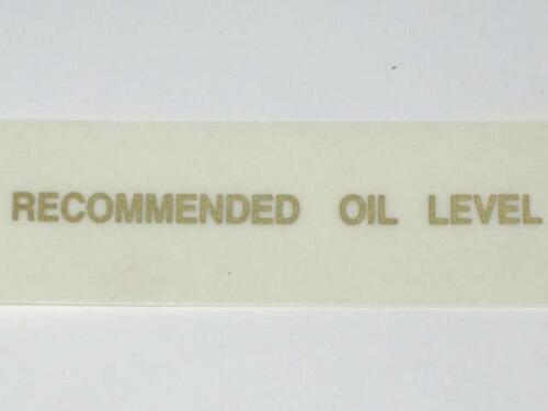 Recommended Oil Level vinyl decal Triumph BSA gold letters motorcycle