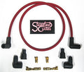 Red 8mm Spark Plug Wire Kit electronic ignition motorcycle suppressive Packard