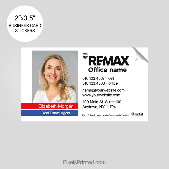 REMAX Real Estate Business Card Stickers sticker PixelsPrinted