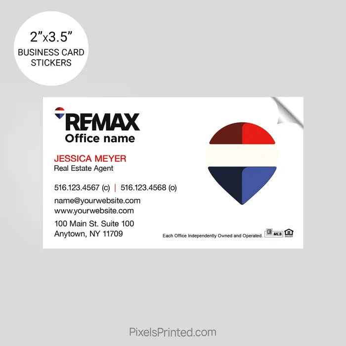 REMAX Real Estate Business Card Stickers sticker PixelsPrinted