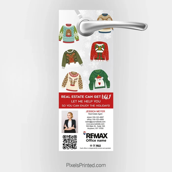 REMAX real estate Christmas door hangers PixelsPrinted