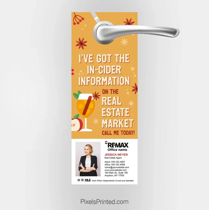 REMAX real estate fall autumn door hangers PixelsPrinted