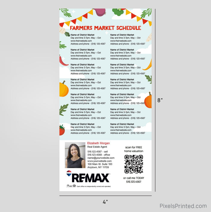 REMAX Real Estate Farmers Market calendar Postcard Magnets postcard magnets PixelsPrinted