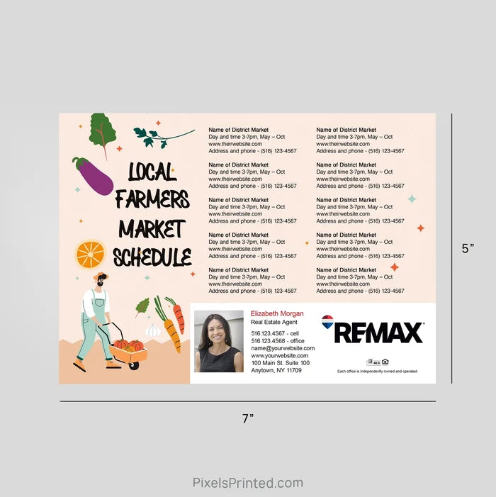 REMAX Real Estate Farmers Market calendar Postcard Magnets postcard magnets PixelsPrinted