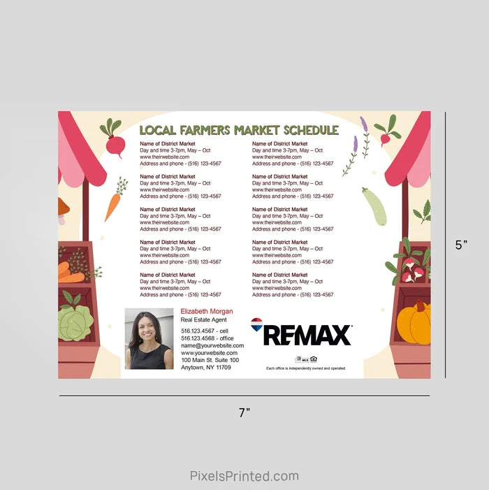 REMAX Real Estate Farmers Market calendar Postcard Magnets postcard magnets PixelsPrinted