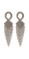 silver/one size/ Camille La Vie/Rhinestone Basketweave Ribbon Drop Earrings /front