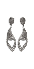 silver/one size/Camille La Vie/Rhinestone Filigree Teardrop Earrings /front