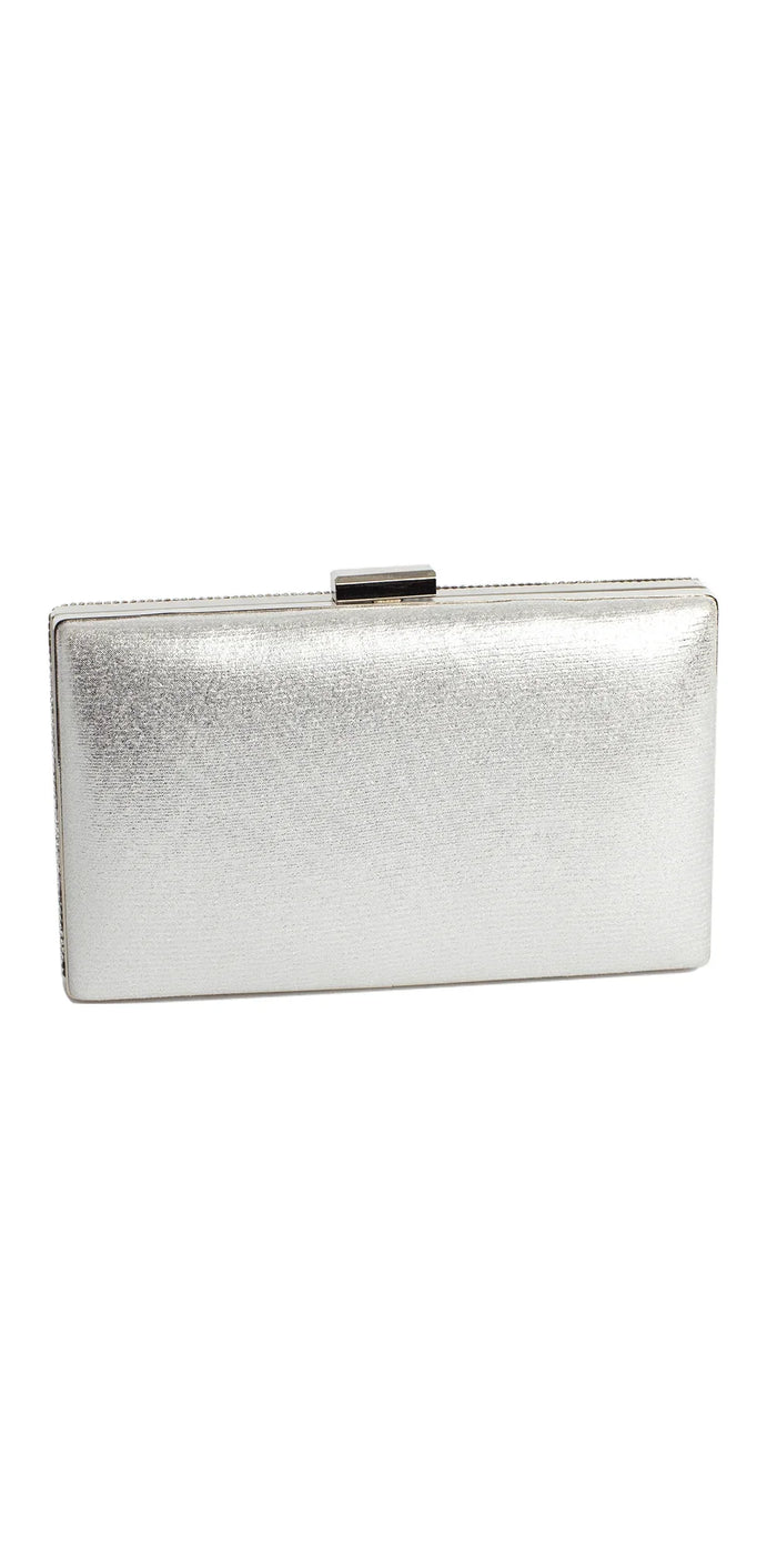 silver/no size/Camille La Vie/Rhinestone Handbag with Metal Top Closure /back 1