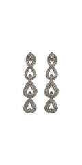 silver/one size/Camille La Vie/Rhinestone Multi Drop Earrings /front