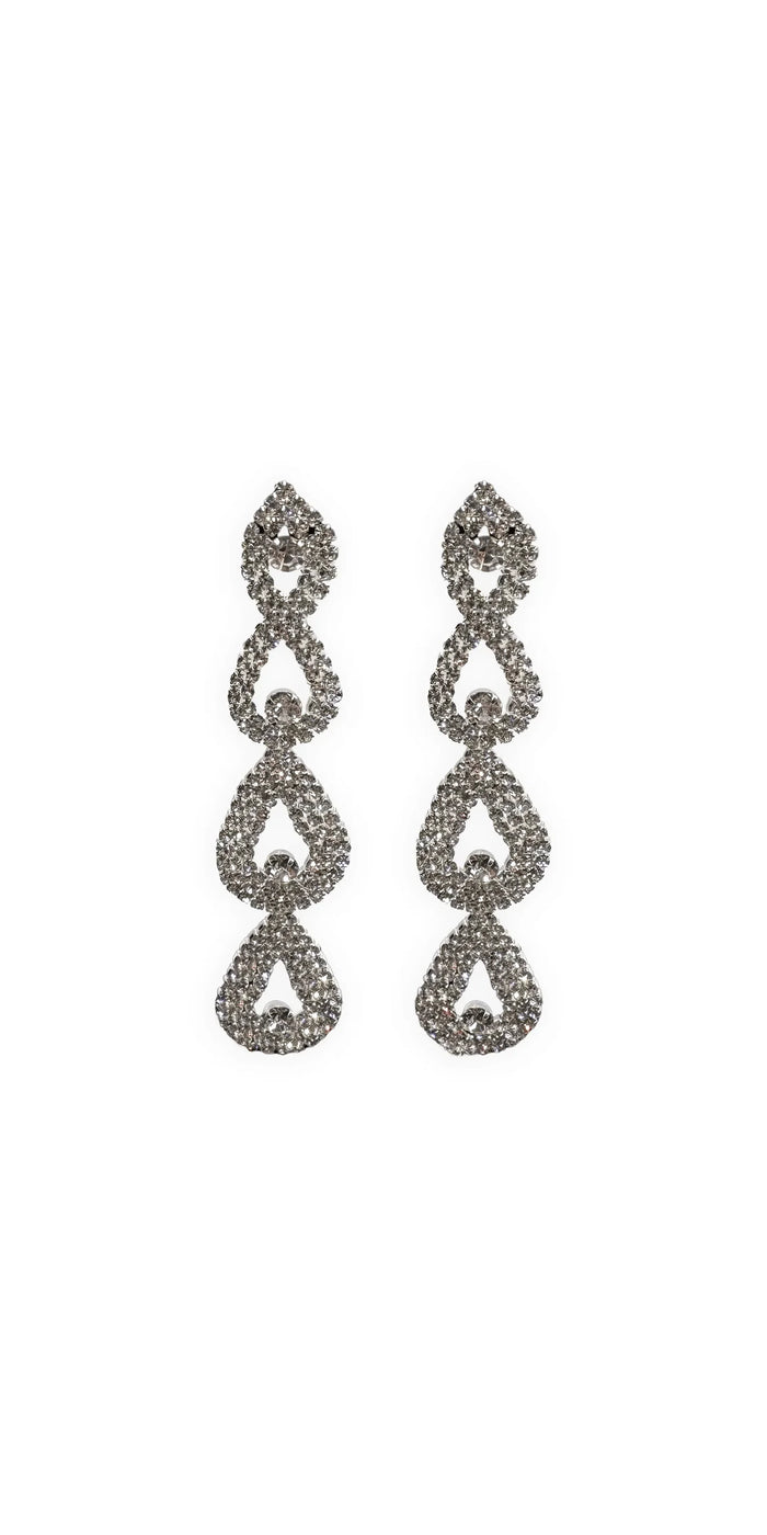 silver/one size/Camille La Vie/Rhinestone Multi Drop Earrings /front
