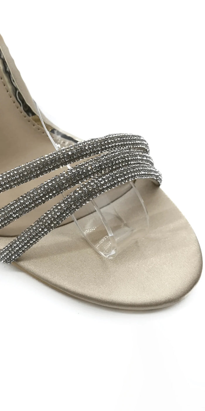 nude/size/6/Camille La Vie/Rhinestone Strappy High Heel Stiletto Sandal/close up