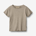Wheat Main Rib T-shirt S/S Alicia T-Shirt 0072 gravel melange
